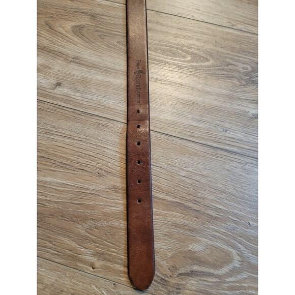 Polo Ralph Lauren Brown Leather Belt Silver Buckle Men's Sz 36 - Picture 8 of 12